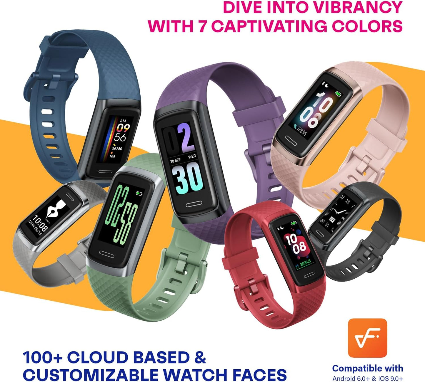 Active 2 Veryfit Fitness Tracker Heart Rate Spo2 Blood Oxygen Saturation Sleep Monitor 1.05" Screen Activity Step Counter Pedometer IP68 Waterproof Smart Watches for Men Women (ID155) (Grey)