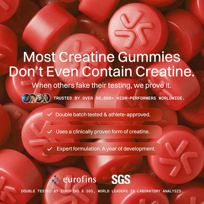 Creatine Monohydrate Gummies 5000Mg – 90 Vegan Sugar-Free Gummies, Lab Tested with COA, Pre-Workout & Muscle Recovery for Men & Women, 1 Month Supply