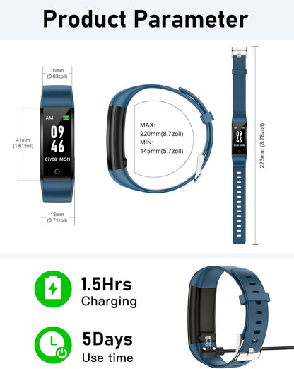 Non-Bluetooth Pedometer Watch Fitness Watch(No App/No Phone Required) Simple Fitness Tracker with Step Tracker Calories Counter Sleep Monitor Distance Activity Tracker for Walking Running