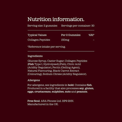 Collagen Gummies by  | High Strength Marine Collagen Supplement | Advanced Superior Type 1 Hydrolysed Collagen Peptides | Triple Strength Pure Formulation Supplement | 60 Gummies