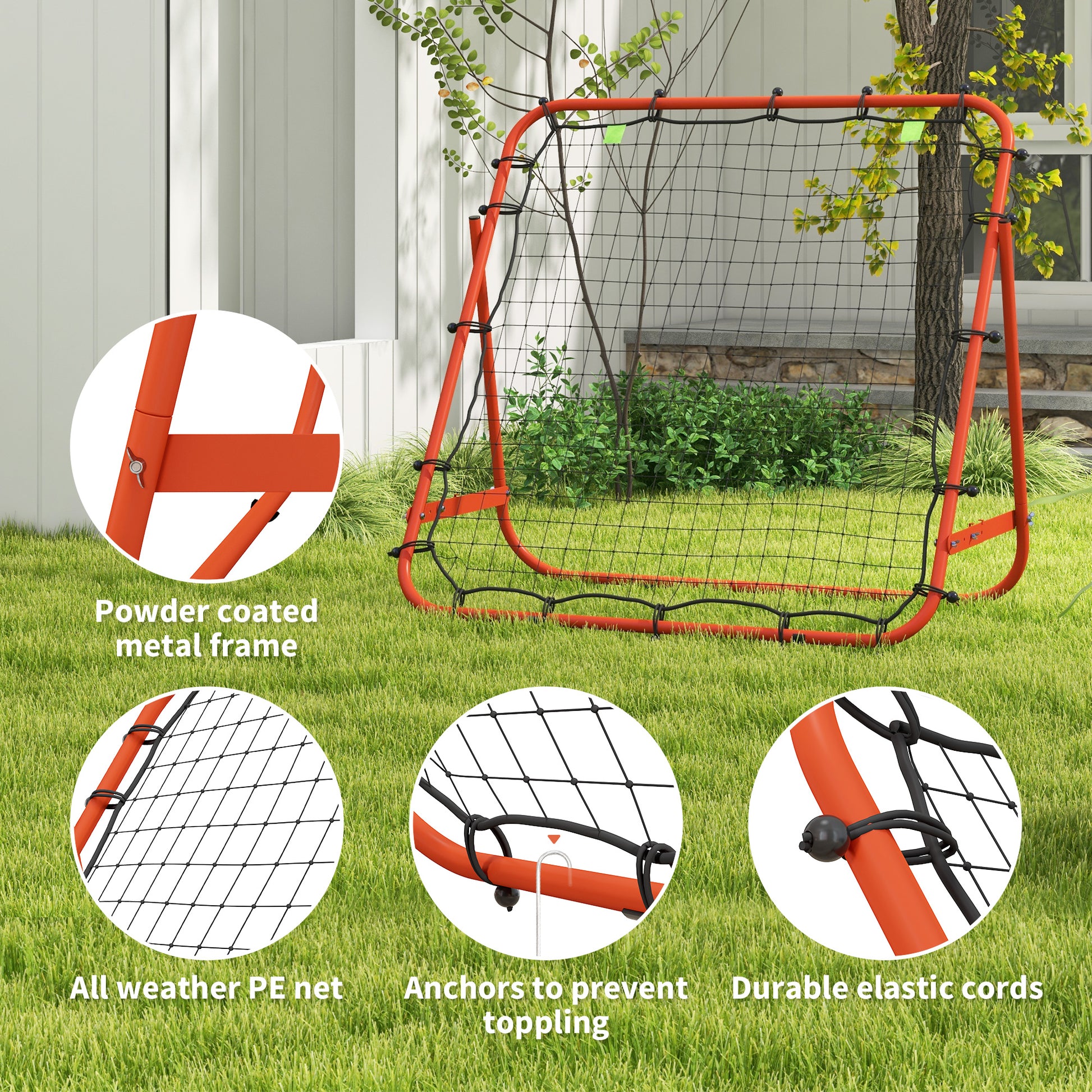 Rebounder Net Practise Football Kickback Target Goal Teens Adults Training