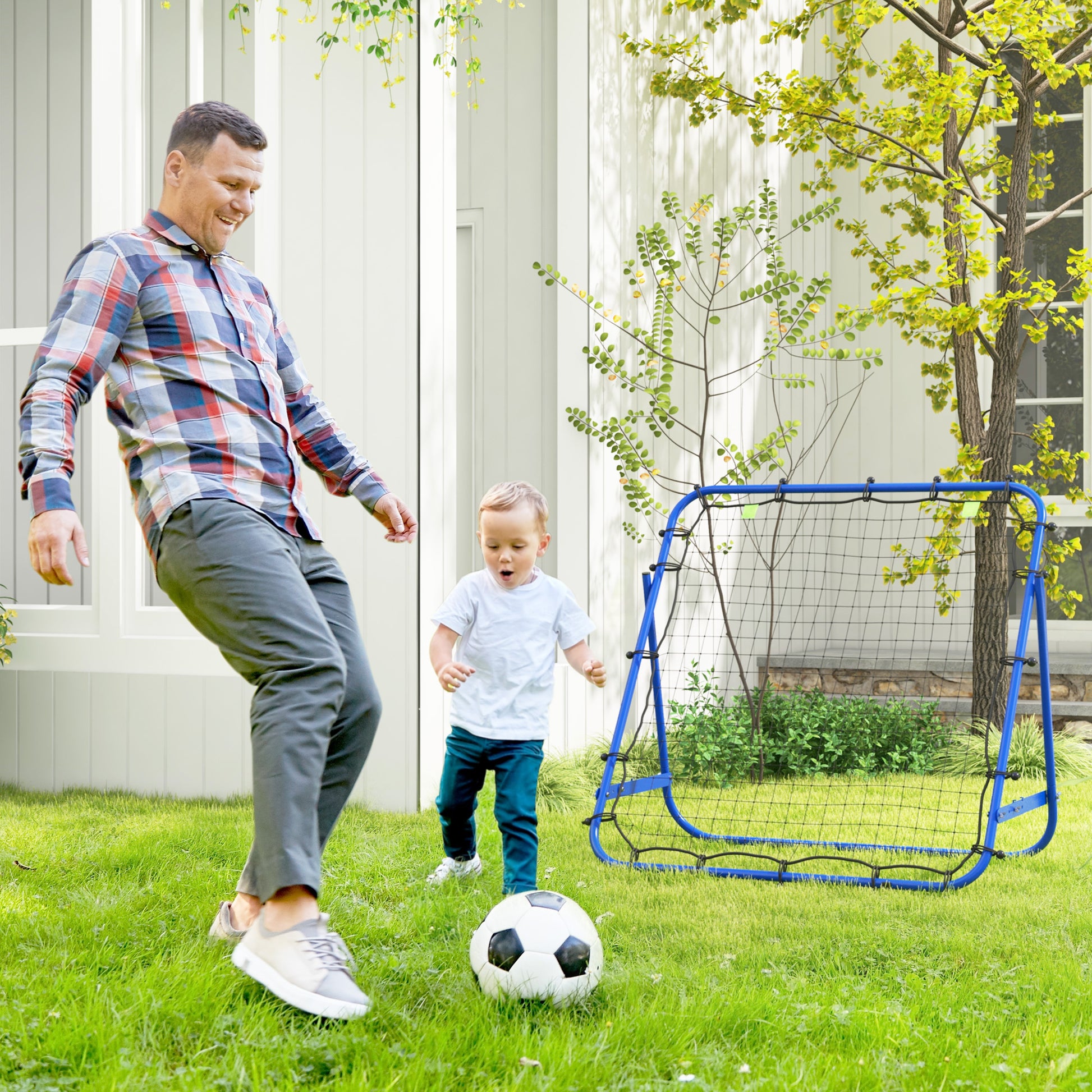 Rebounder Net Practise Football Kickback Target Goal Teens Adults Training