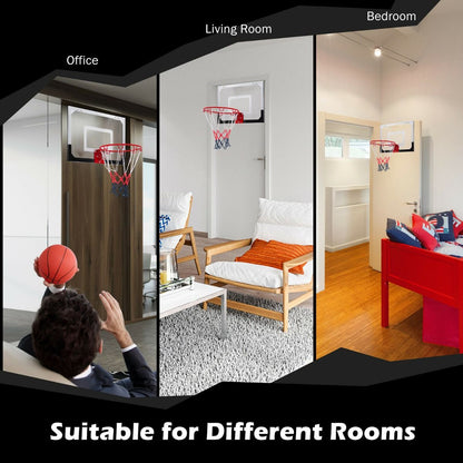 Mini Basketball Hoop with Shatterproof Backboard for Kid, Teen, Adult