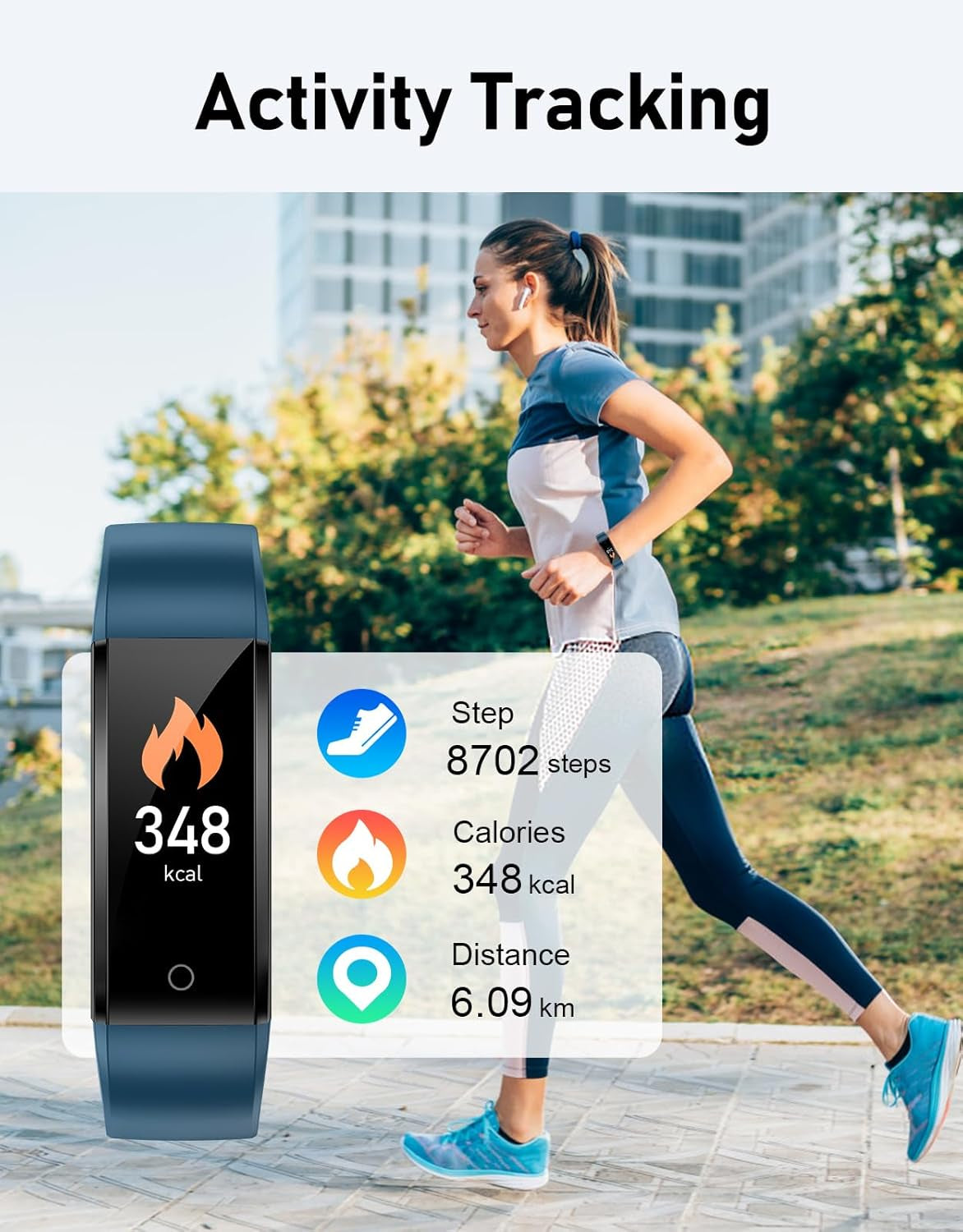 Non-Bluetooth Pedometer Watch Fitness Watch(No App/No Phone Required) Simple Fitness Tracker with Step Tracker Calories Counter Sleep Monitor Distance Activity Tracker for Walking Running