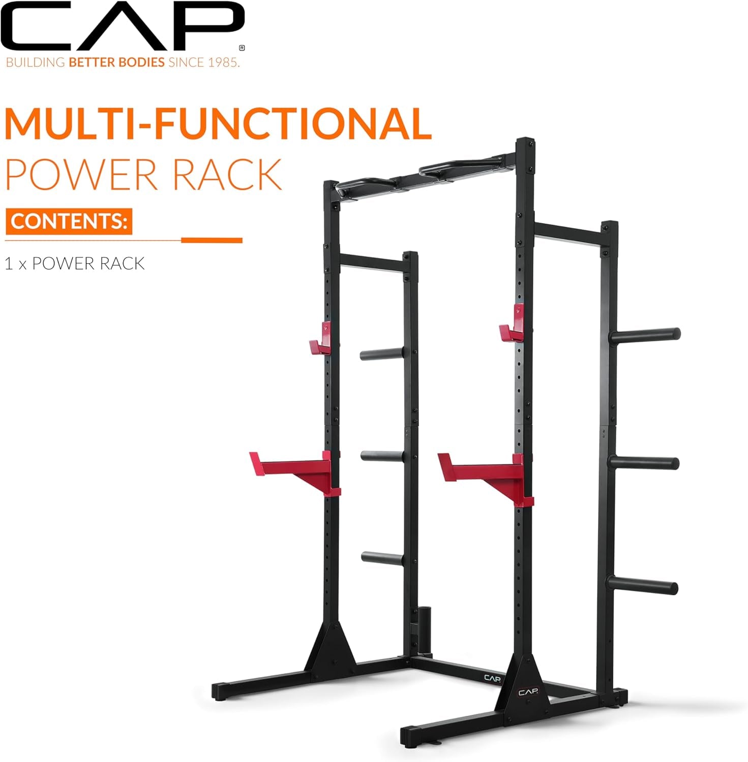 Power Rack with Pull up Bar & Attachments - Multiple Colors