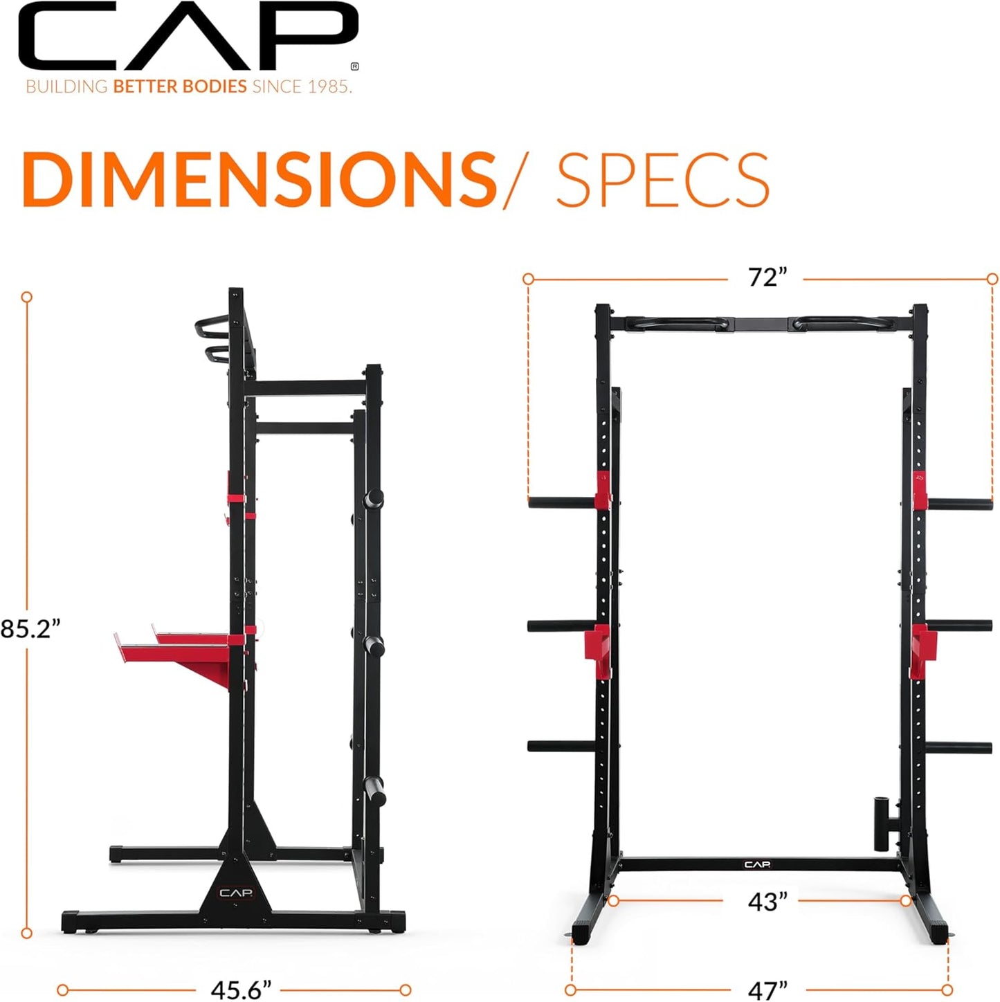 Power Rack with Pull up Bar & Attachments - Multiple Colors