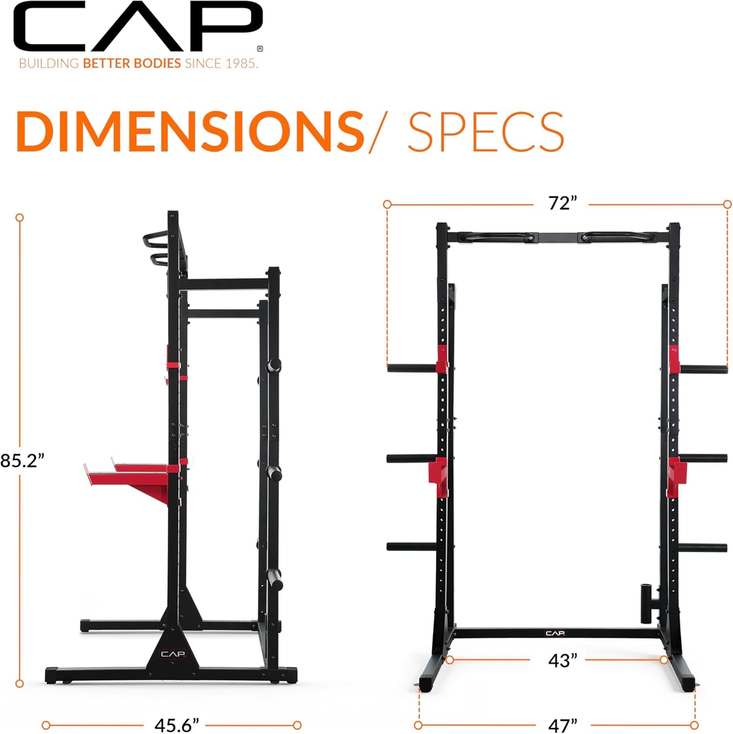 Power Rack with Pull up Bar & Attachments - Multiple Colors