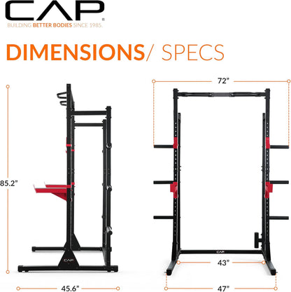 Power Rack with Pull up Bar & Attachments - Multiple Colors