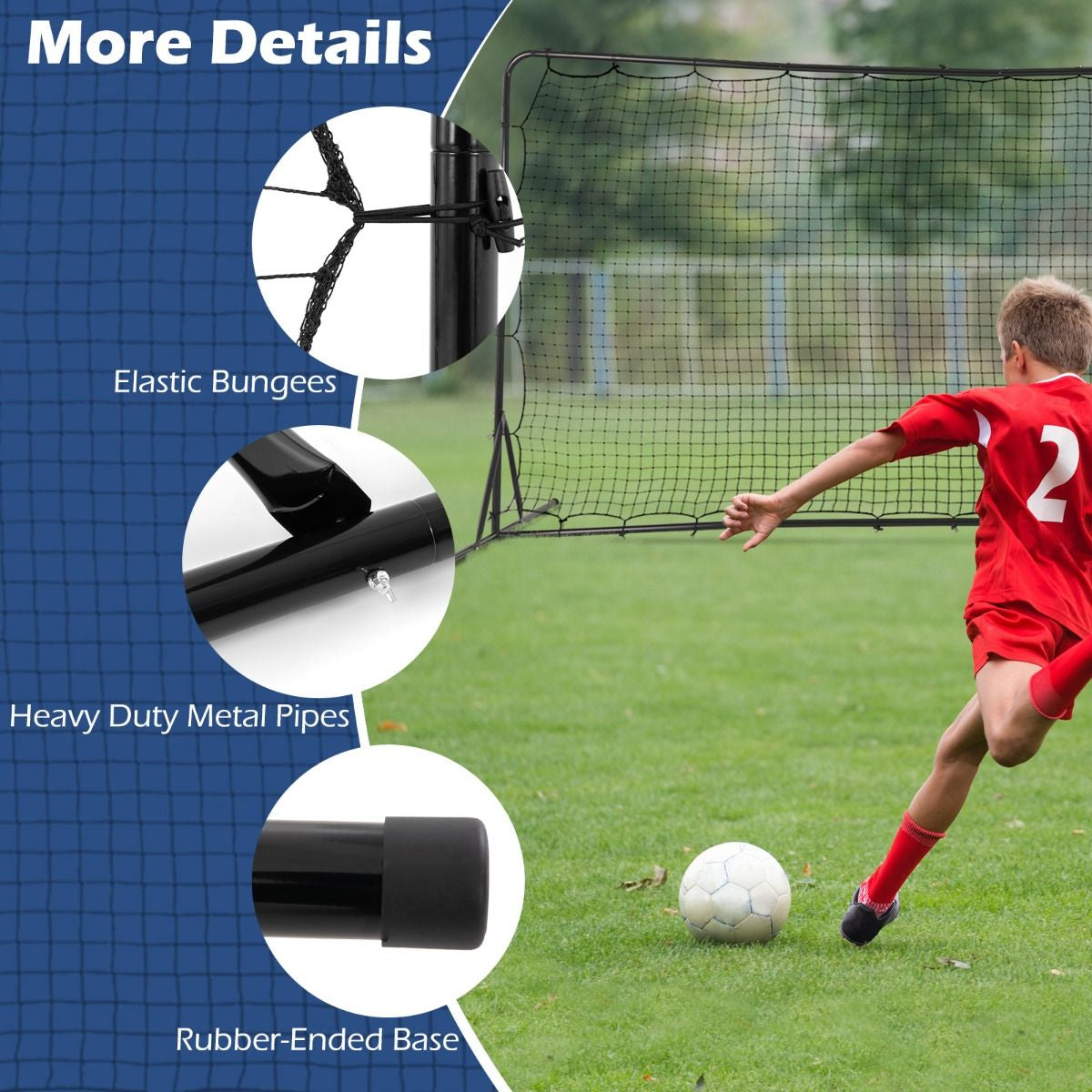 Portable Soccer Rebounder Net with Carry Bag, Sturdy Metal Frame