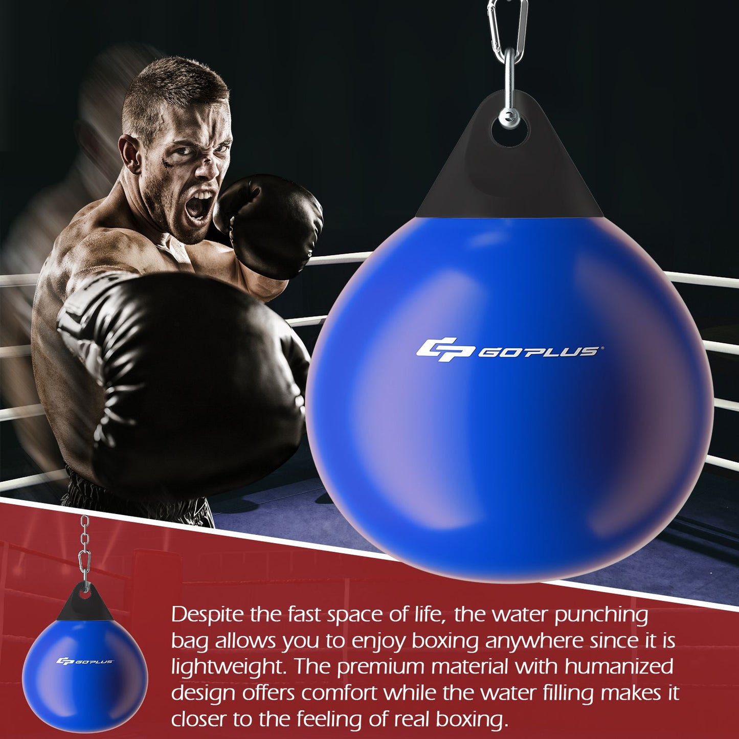 Water Punching Bag with Water Injector and Hanging Accessories