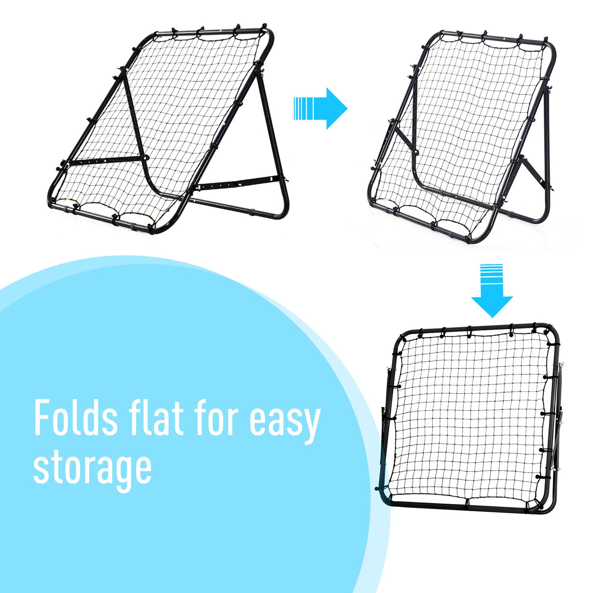 Rebounder Net Practise Football Kickback Target Goal Teens Adults Training