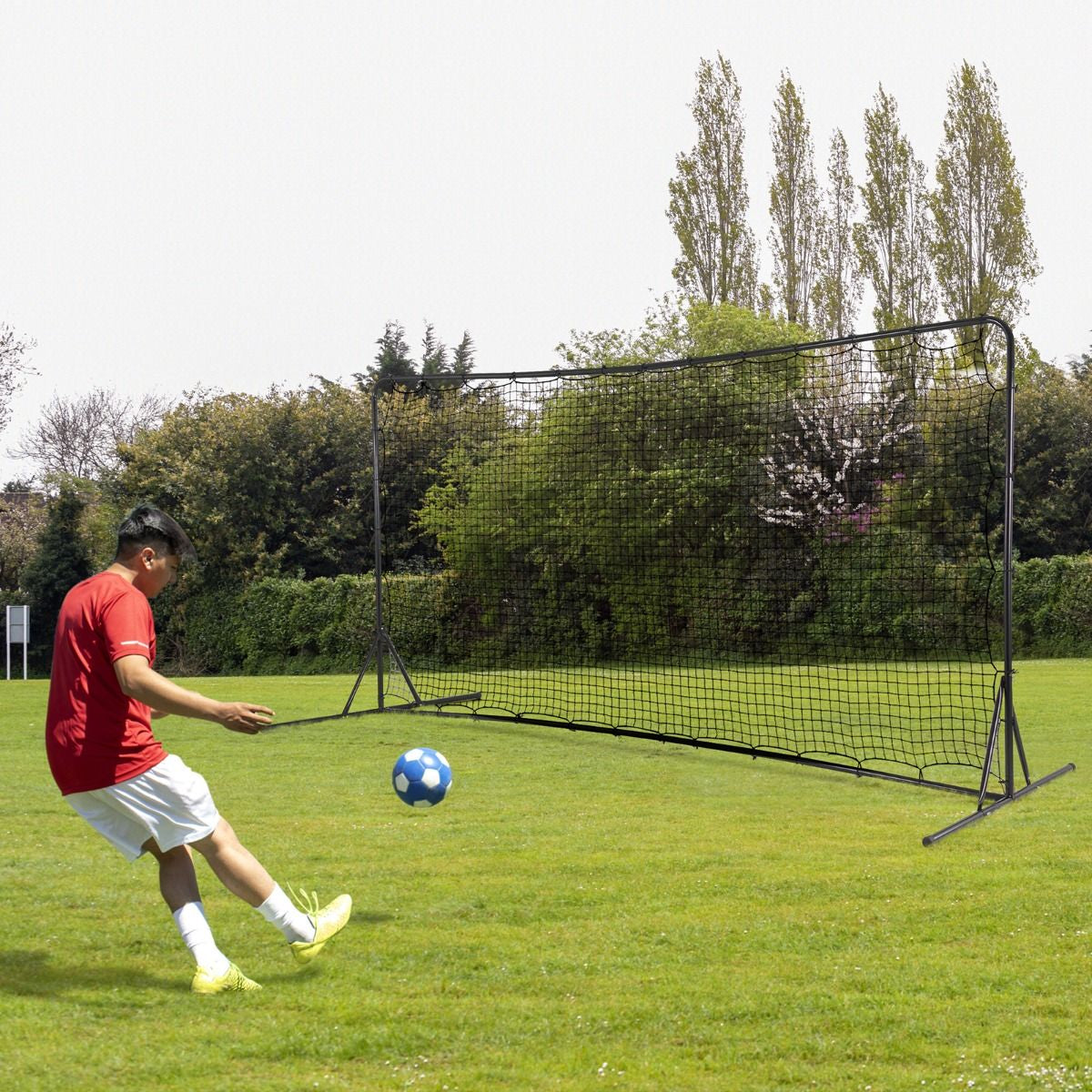 Portable Soccer Rebounder Net with Carry Bag, Sturdy Metal Frame