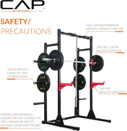 Power Rack with Pull up Bar & Attachments - Multiple Colors