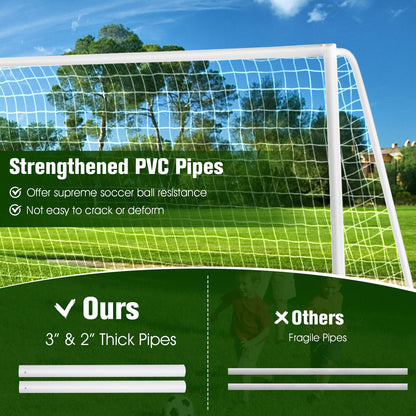 All-Weather Soccer Goal with Strong PVC Frame and High-Strength Netting