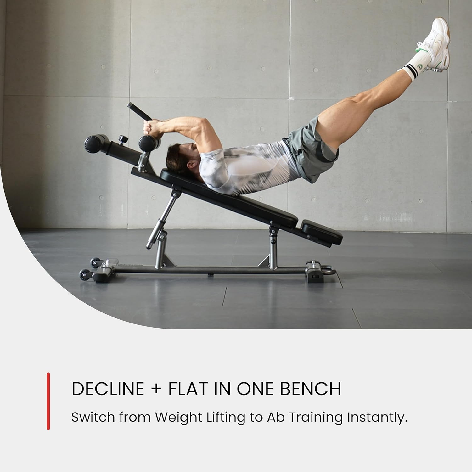 Gym-Quality Adjustable Sit up Ab Bench & Decline Weight Bench for Home Gym Strength Training.