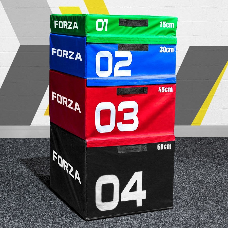 FORZA Soft Foam Plyometric Jump Box Sets [5 Options] | STACKABLE GYM PLYO BOX