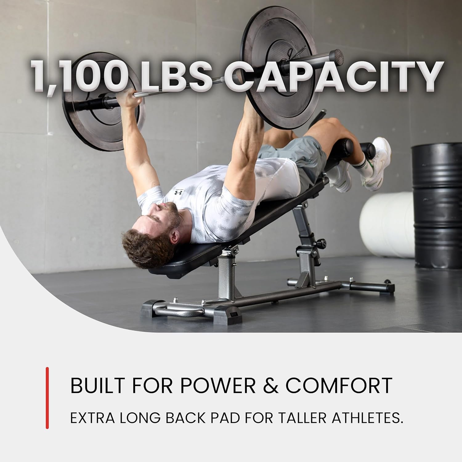 Gym-Quality Adjustable Sit up Ab Bench & Decline Weight Bench for Home Gym Strength Training.