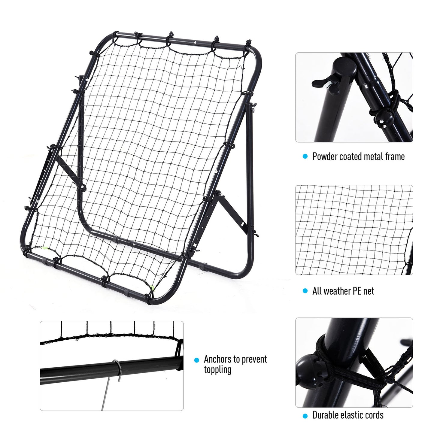 Rebounder Net Practise Football Kickback Target Goal Teens Adults Training