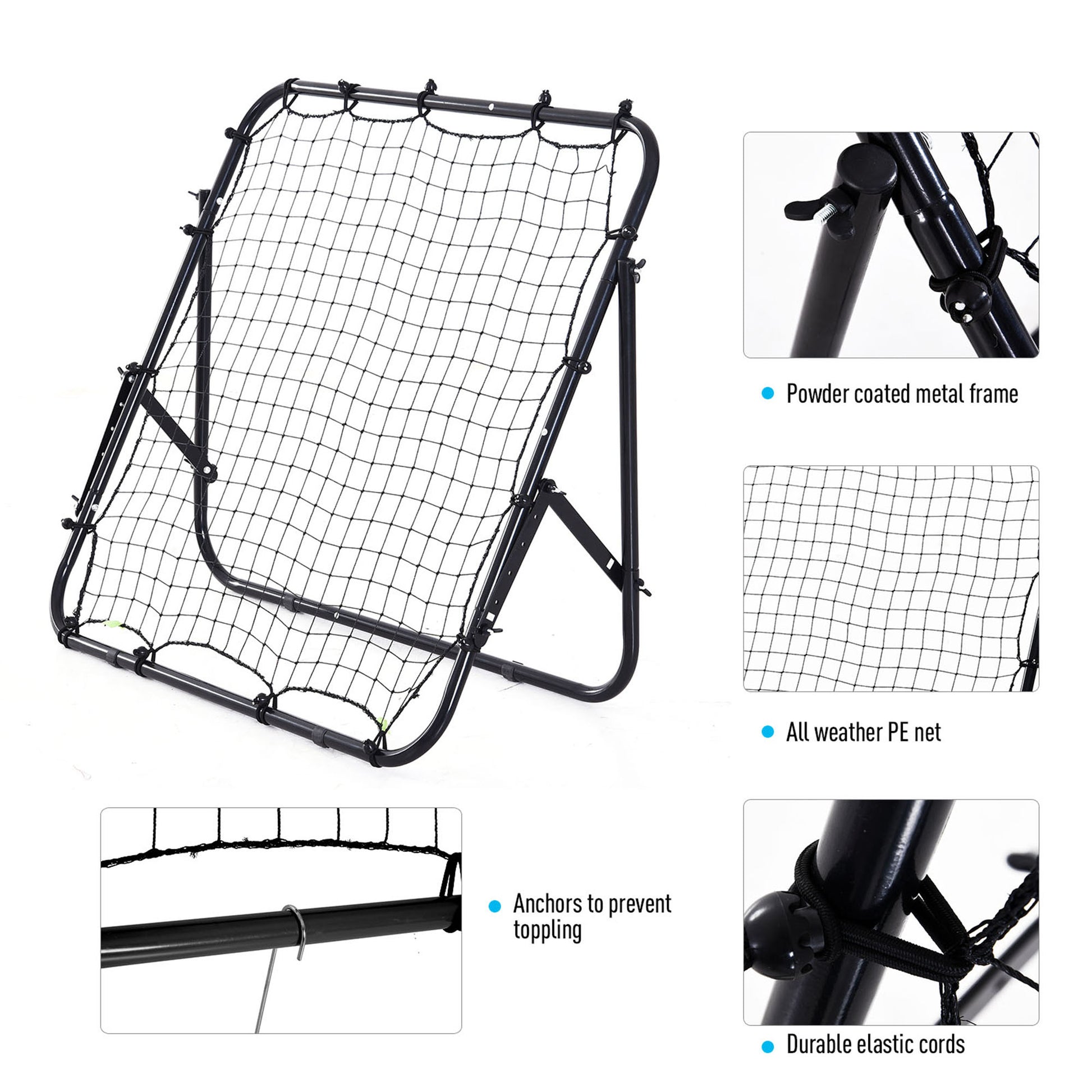 Rebounder Net Practise Football Kickback Target Goal Teens Adults Training