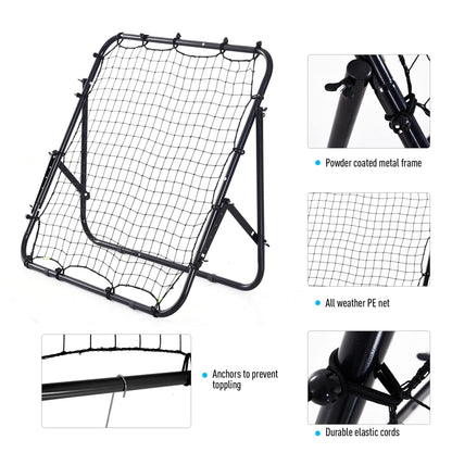 Rebounder Net Practise Football Kickback Target Goal Teens Adults Training