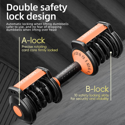 Adjustable Dumbbells Set of 2，Free Weights Dumbbells Set，Adjustable Dumbbell Set，52.5 Lbs Pair 105 Lbs，15 in 1，For Men/Women Gym Equipment for Home Strength Training Equipment