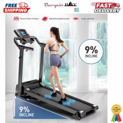 Foldable Treadmill Home 9% Incline Electric Running Machine Motorized Heavy Duty