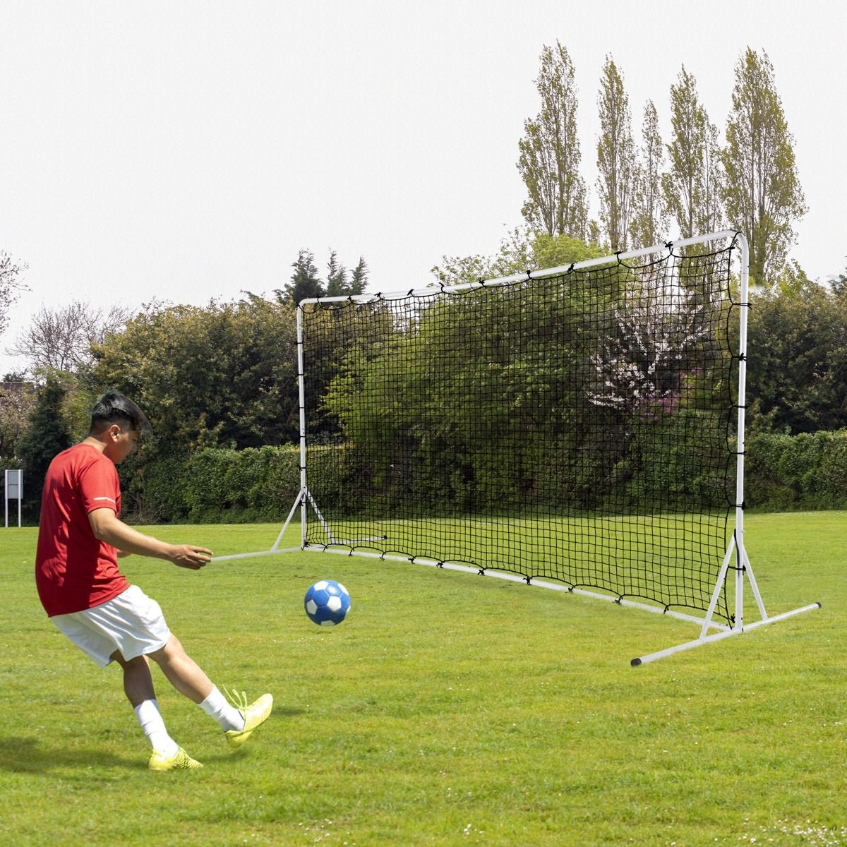 Portable Soccer Rebounder Net with Carry Bag, Sturdy Metal Frame
