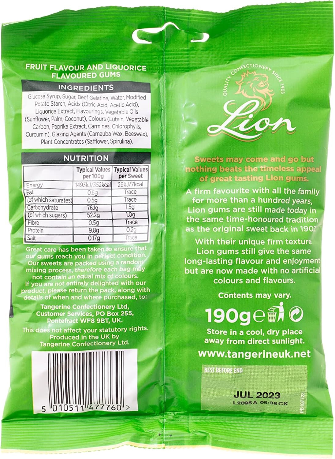 LION MIDGET GEMS 190G (Pack of 20)
