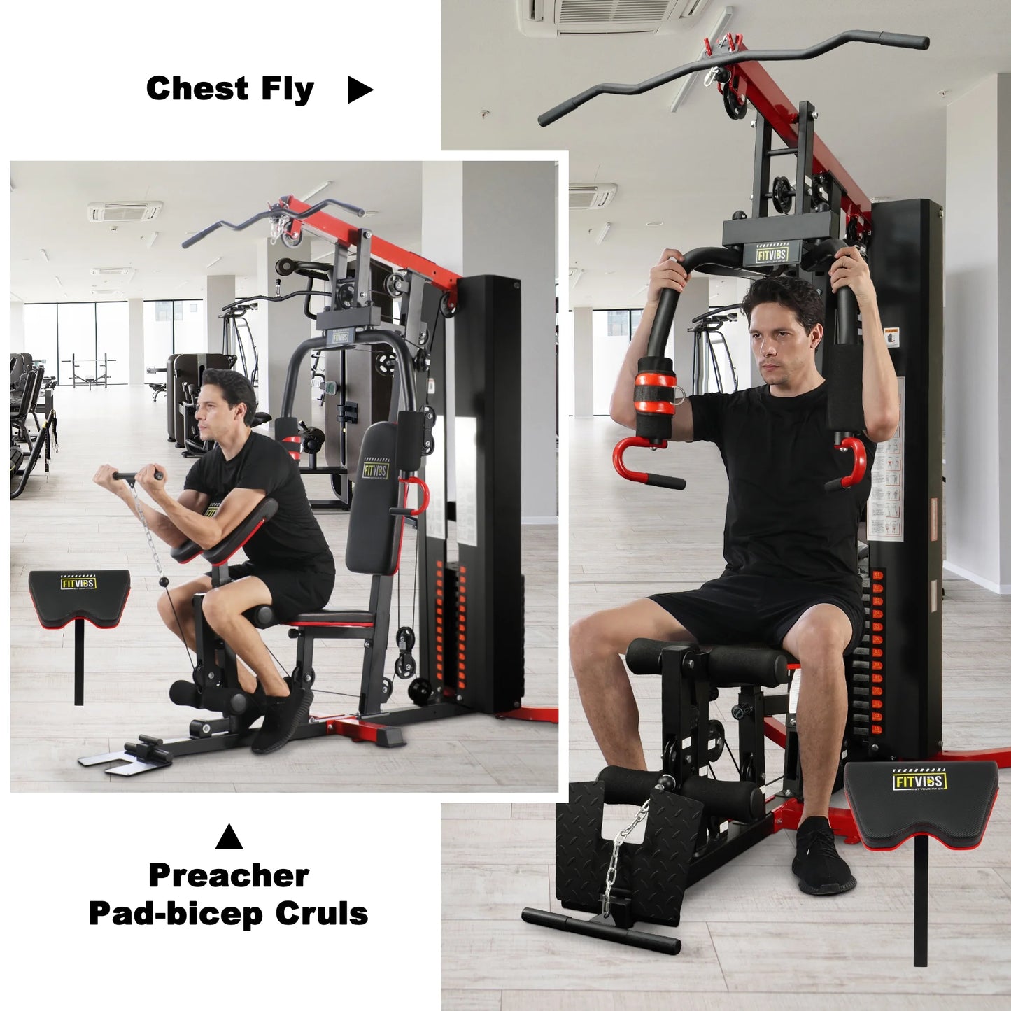 LX770 Multifunctional Full Home Gym System Workout Station with 160 Lbs Weight Stack, One Station with Leg Training Pedal, Comes with Installation Instruction Video, Ships in 6 Boxes