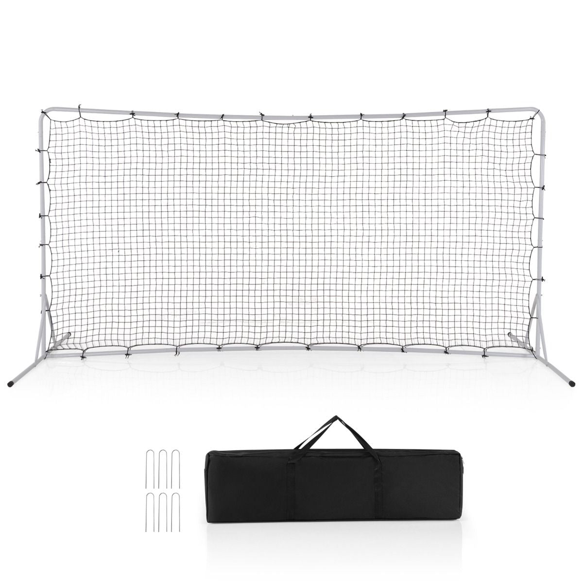 Portable Soccer Rebounder Net with Carry Bag, Sturdy Metal Frame