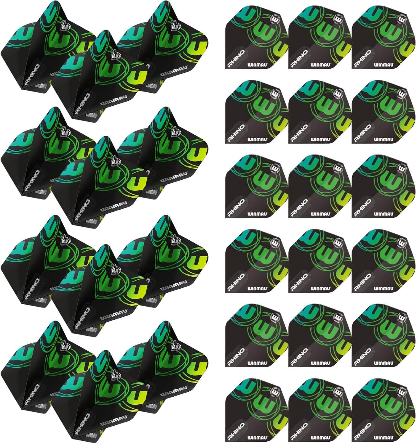 Rhino Roundel Logo Extra Thick Dart Flights - 10 Sets per Pack (30 Flights in Total)