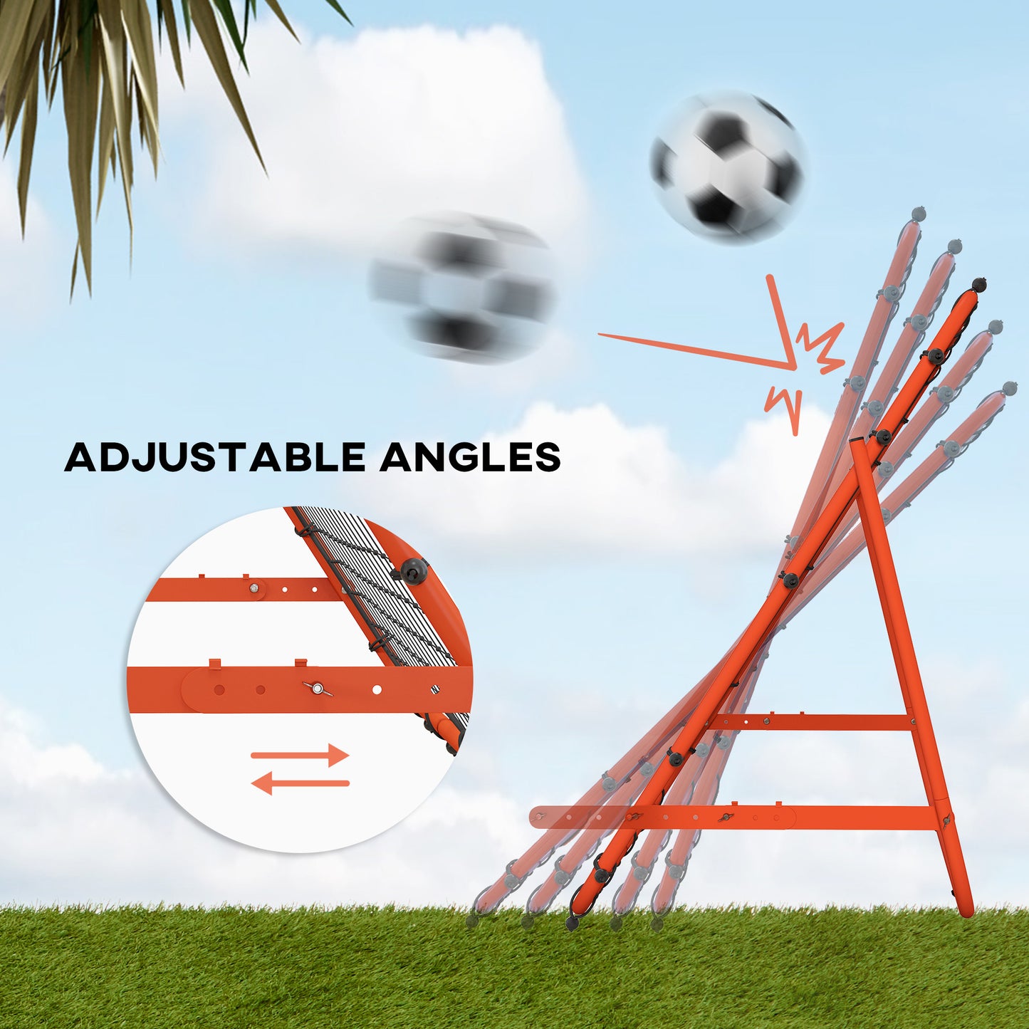 Rebounder Net Practise Football Kickback Target Goal Teens Adults Training