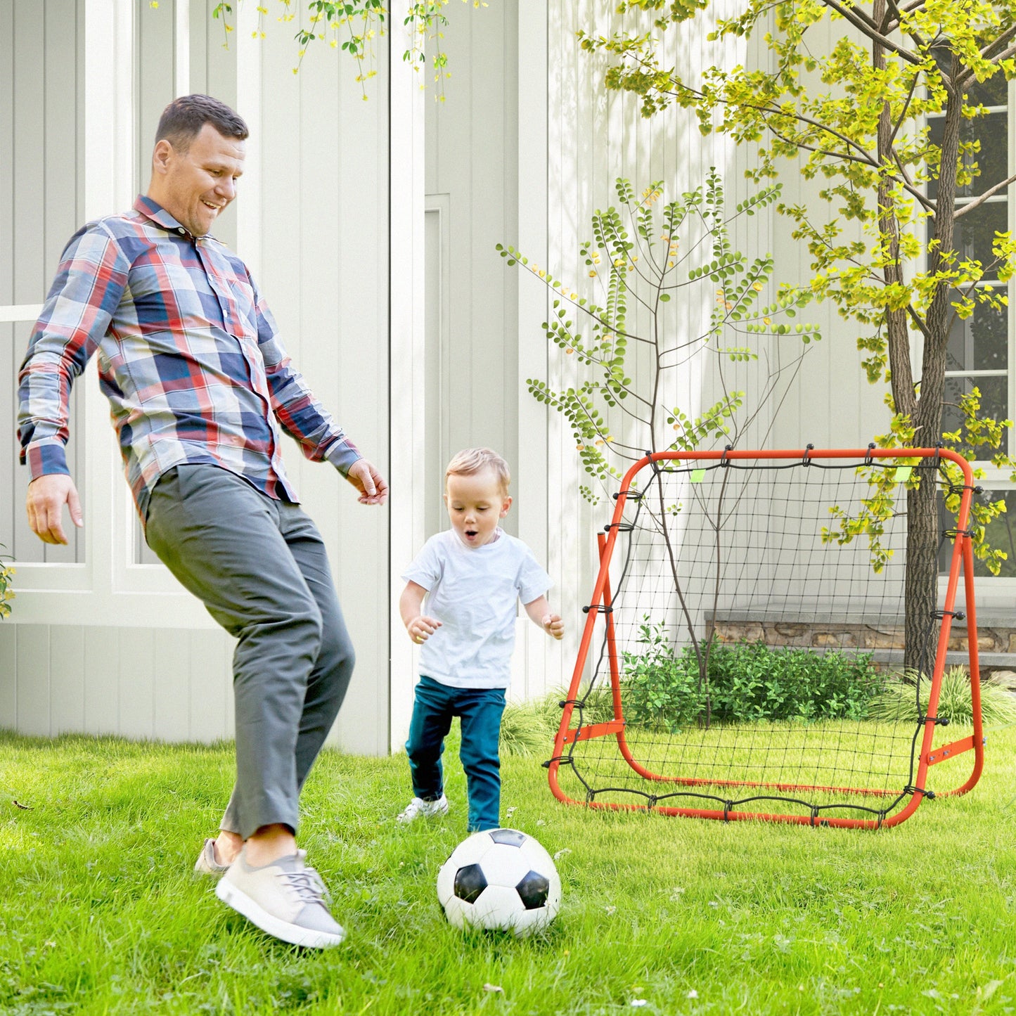 Rebounder Net Practise Football Kickback Target Goal Teens Adults Training