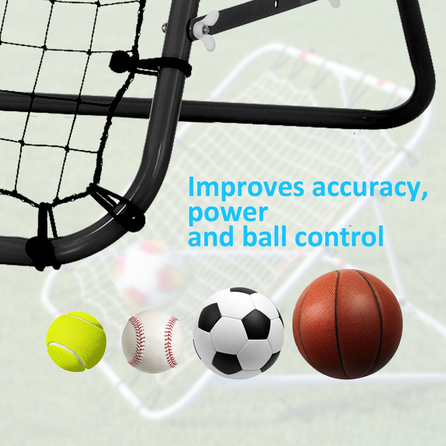 Rebounder Net Practise Football Kickback Target Goal Teens Adults Training